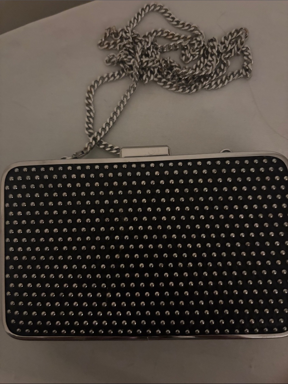 Michael Kors Black Studded Chain Clutch